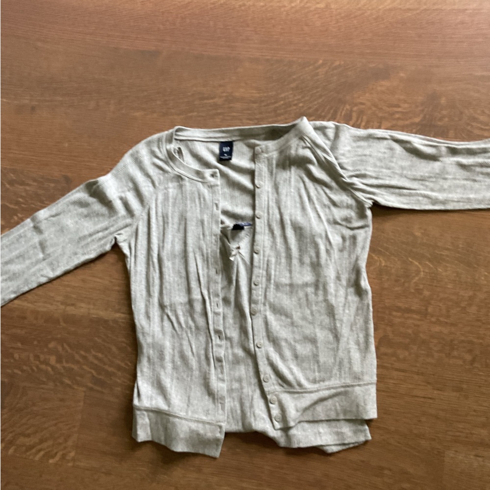 Light Gray Button-Up Cardigan and matching cami from Gap size M